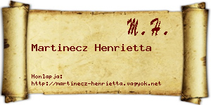 Martinecz Henrietta névjegykártya