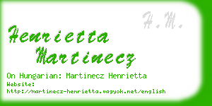 henrietta martinecz business card